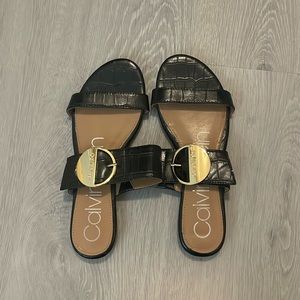 Calvin Klein Black Buckle Sandals
